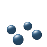 Half-done simple cubic structure model. Four ball items were put in bottom.